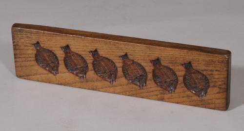 S/5225 Antique Treen 19th Century Ash Chocolate Mould