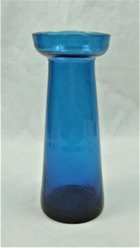 A free blown blue glass bulb vase, English circa 1820