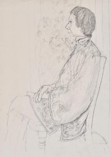 Carolyn Sergeant Drawing - Woman in a Chinese Jacket