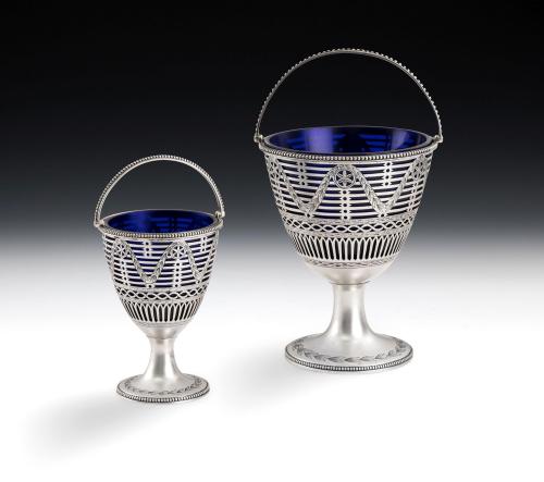 pair of George III Baskets in sizes made in London in 1777 by Charles Aldridge and Henry Green