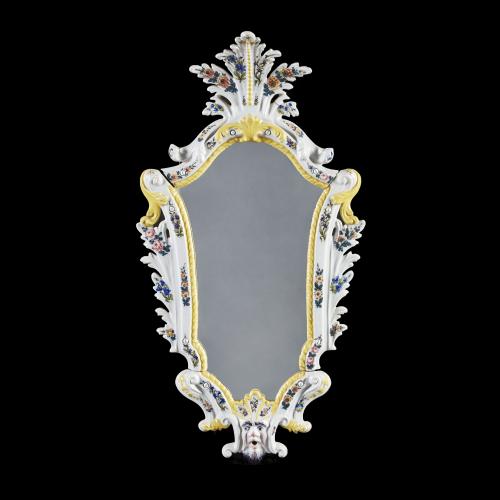 19th Century Italian Faience Mirror