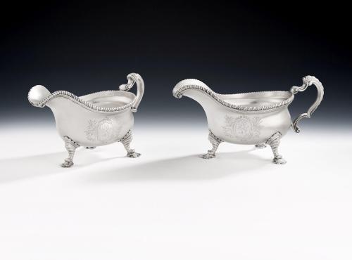 A very fine pair of early George III Sauceboats made in London in 1763 by William Cripps