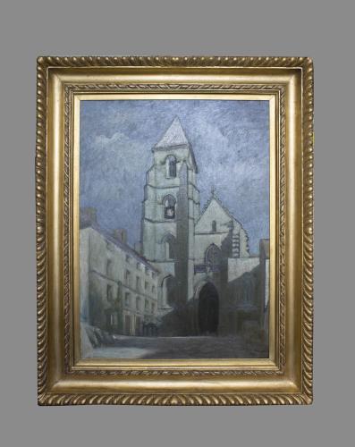 Sir William Rothenstein (1872-1945). The Church of St. Seine l'Abbaye by Moonlight