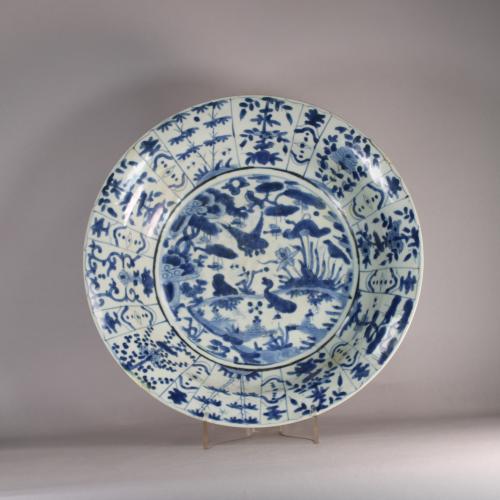 Chinese blue and white Swatow dish, front of swatow dish