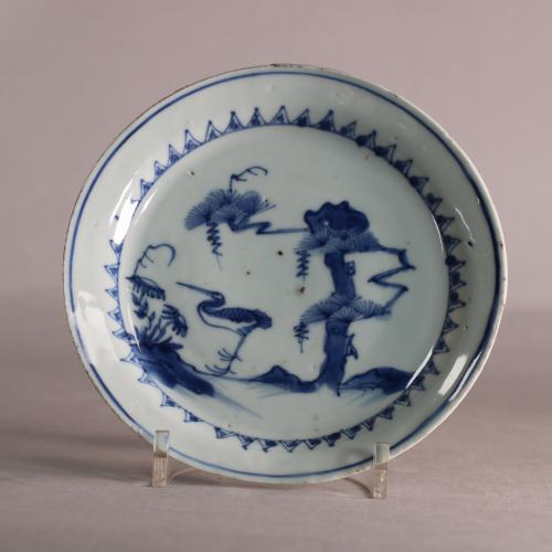 Chinese blue and white dish, front of plate