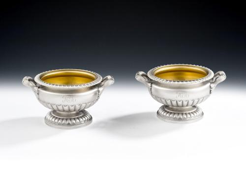 A very fine, and unusual, pair of George IV Salt Cellars made in London in 1826 by William Eaton