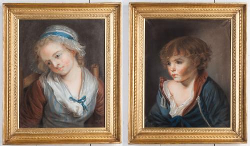A Pair of Portraits after Jean Baptiste Greuze