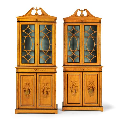 Victorian satinwood bookcases