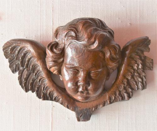17th century oak winged angel