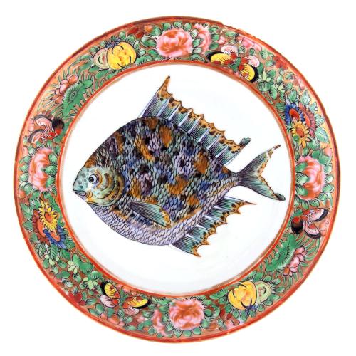 President Ulysses S. Grant Chinese Export Porcelain Fish Plate, 1879