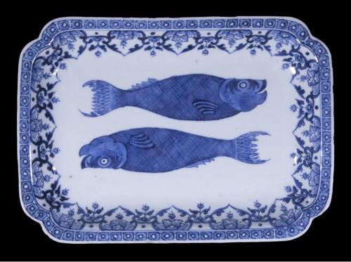 Chinese Export Porcelain Rare Blue & White Herring Dish, Circa 1765