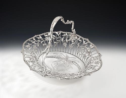 A very rare and important  early George III antique silver Wirework Bread Basket made in London in 1764 by John Henry Vere and William Lutwyche