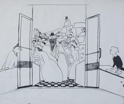 John Northcote Nash. Humorous drawing of a crowd