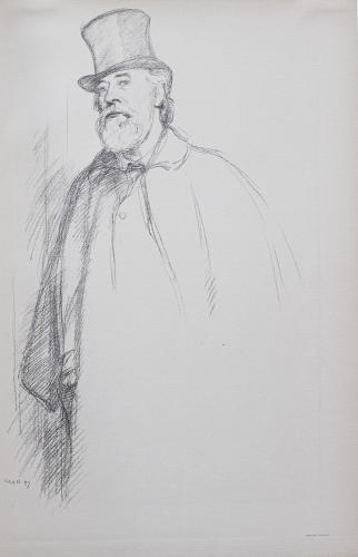 Sir William Rothenstein (1872-1945). Lithographic portrait of Alphonse Legros