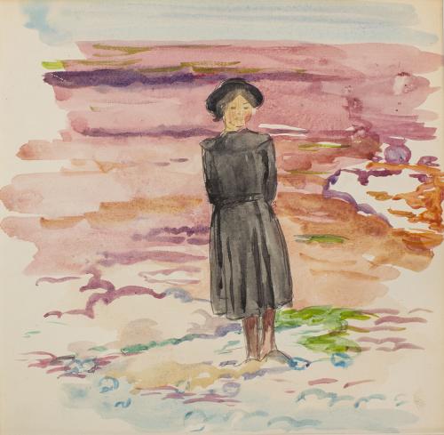 Albert Daniel Rothenstein (Rutherston) (1881-1953) A Girl on a Beach 