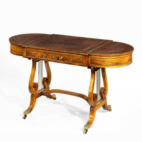 Regency period rosewood sofa games table