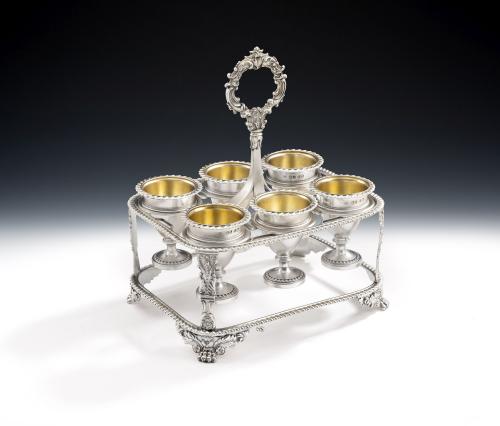 An extremely rare and fine George IV Egg Cruet made in London in 1828 by William Eaton