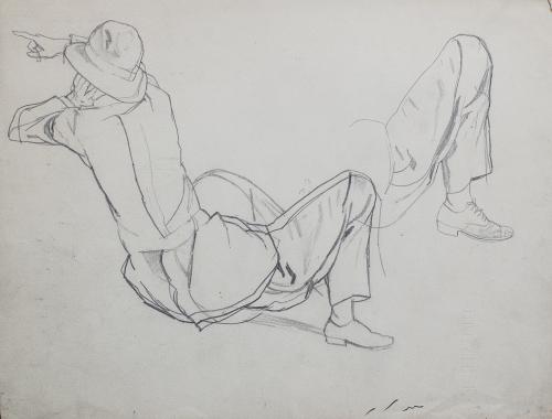 Albert Daniel Rothenstein (Rutherston) (1881-1953) Pencil Studies of the Artist Gerard Chowne