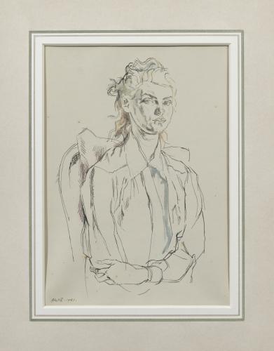 Albert Daniel Rutherston (Rothenstein) (1881-1953) Pen and Indian Ink Study of Patricia