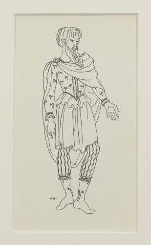 Albert Daniel Rutherston (Rothenstein) (1881-1953) Pen and Indian Ink Drawing of Pisanio for 'Cymbeline'