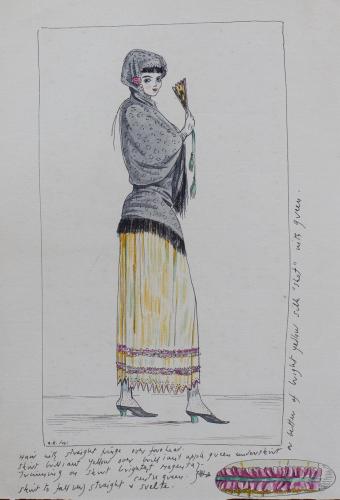 Albert Daniel Rothenstein (Rutherston) (1881-1953) Costume Design for a Spanish Beauty