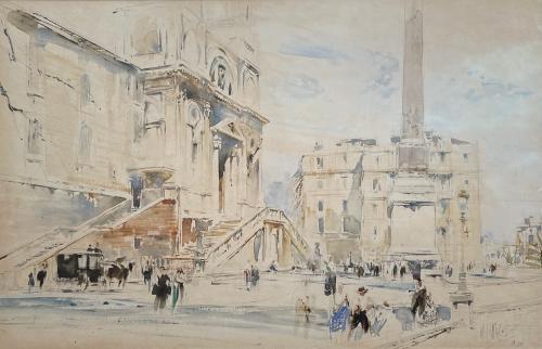 William Walcot - Piazza Trinita die Monti; the Spanish Steps, Rome