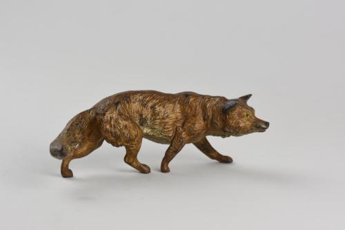 cold painted Vienna bronze figure of a stalking fox