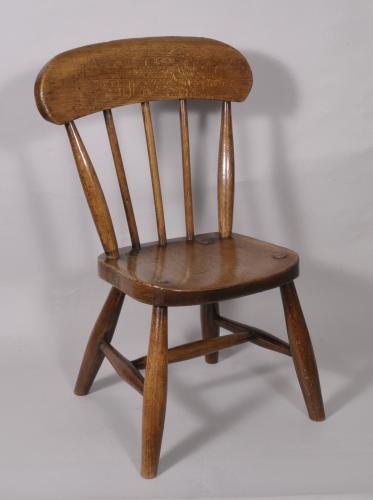 S/5255 Antique 19th Century Victorian Child's Stick Back Chair
