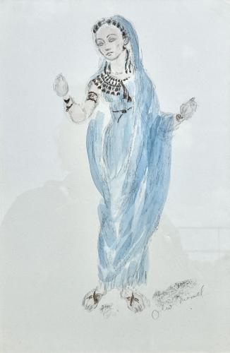 Oliver Messel - Blue Costume Design for Caesar and Cleopatra - 1945