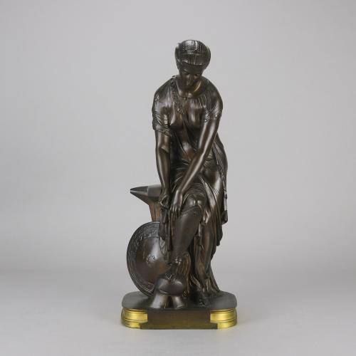 Art Nouveau bronze sculpture entitled "Thetis" by Emile Hébert - Circa 1880