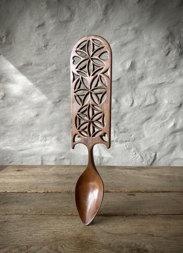 carved Welsh sycamore lovespoon