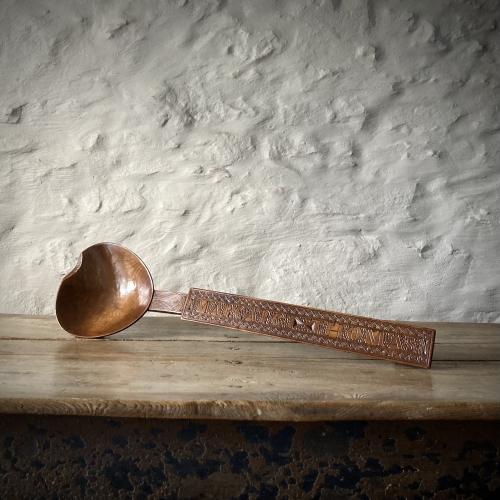large 19th century Welsh sycamore lovespoon