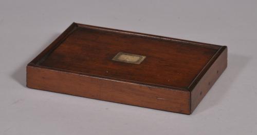 S/5333 Antique Treen 19th Century Mahogany Lidded Compartment Box