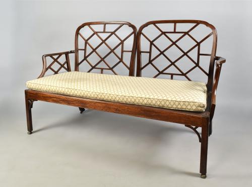 Chippendale period mahogany settee of Brocket Hall type, c.1770