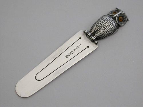 Victorian Novelty Silver Owl Bookmark