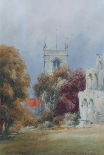 York watercolour Yorkshire St. Marys Abbey