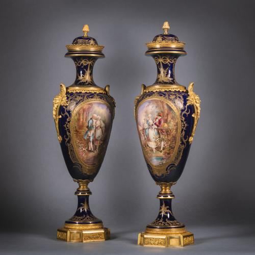 Sèvres Style Porcelain Vases
