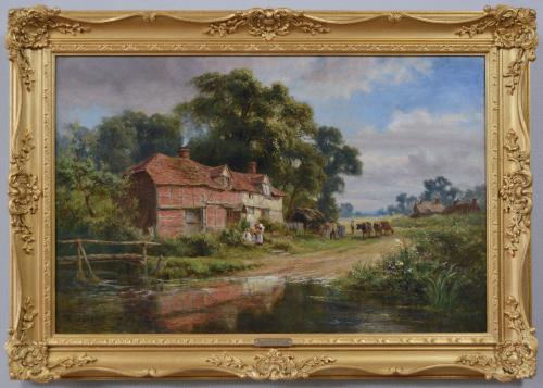 Landscape oil painting of a Surrey Farm by Robert Gallon