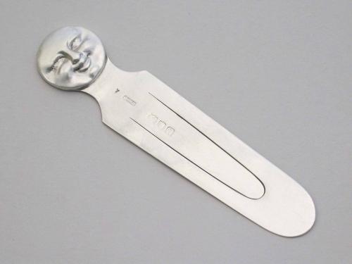 Victorian Silver Bookmark: Man in the Moon