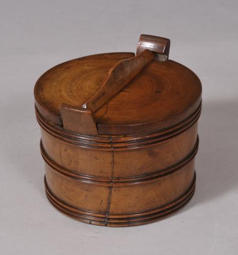 S/5287 Antique Treen 19th Century Poplar Wood Butter Bowl
