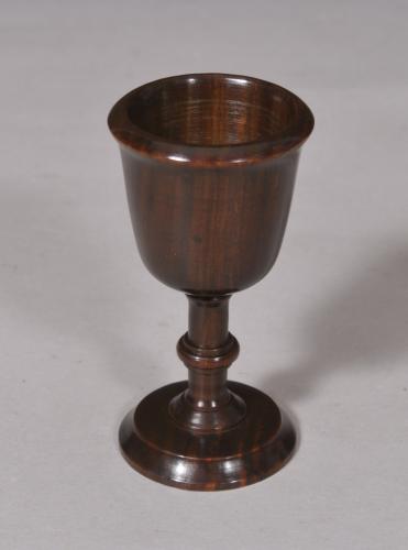 S/5296 Antique Treen 19th Century Laburnum Egg Cup