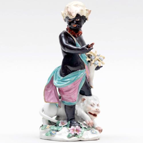 18th-Century Derby Porcelain Figure Emblematic of Africa
