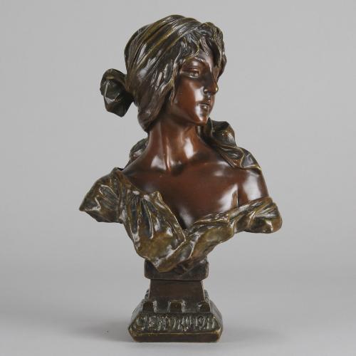 Late 19th Century bronze bust entitled "Cendrillon" by Emmanuel Villanis
