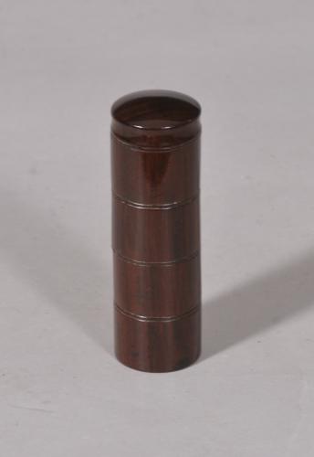 S/5326 Antique Treen Small 19th Century Kingwood Traveller's Spice Tower
