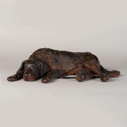 A Black Forest Carved Dog