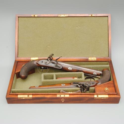 A Pair of Flintlock Duelling Pistols by Harcourt of Ipswich