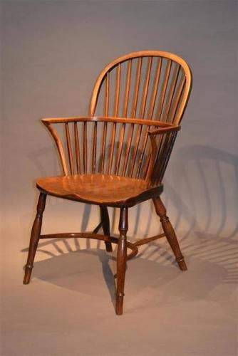 A late 18th century Windsor bow back armchair
