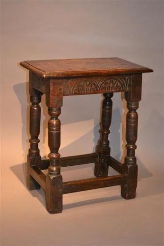 Charles I oak joint stool