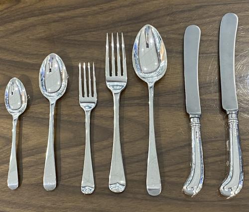 Georgian silver old English cutlery flatware service Eley Fearn and Chawner 1808-13