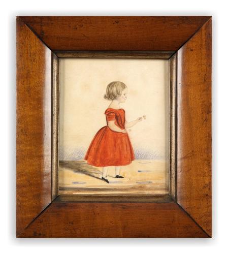 Depicting a Young Girl in a Red Dress 